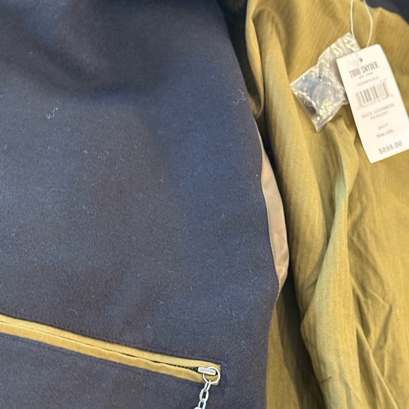 Todd Snyder 100% CASHMERE & WOOL Navy Blue Peacoat NWT - Picture 7 of 14